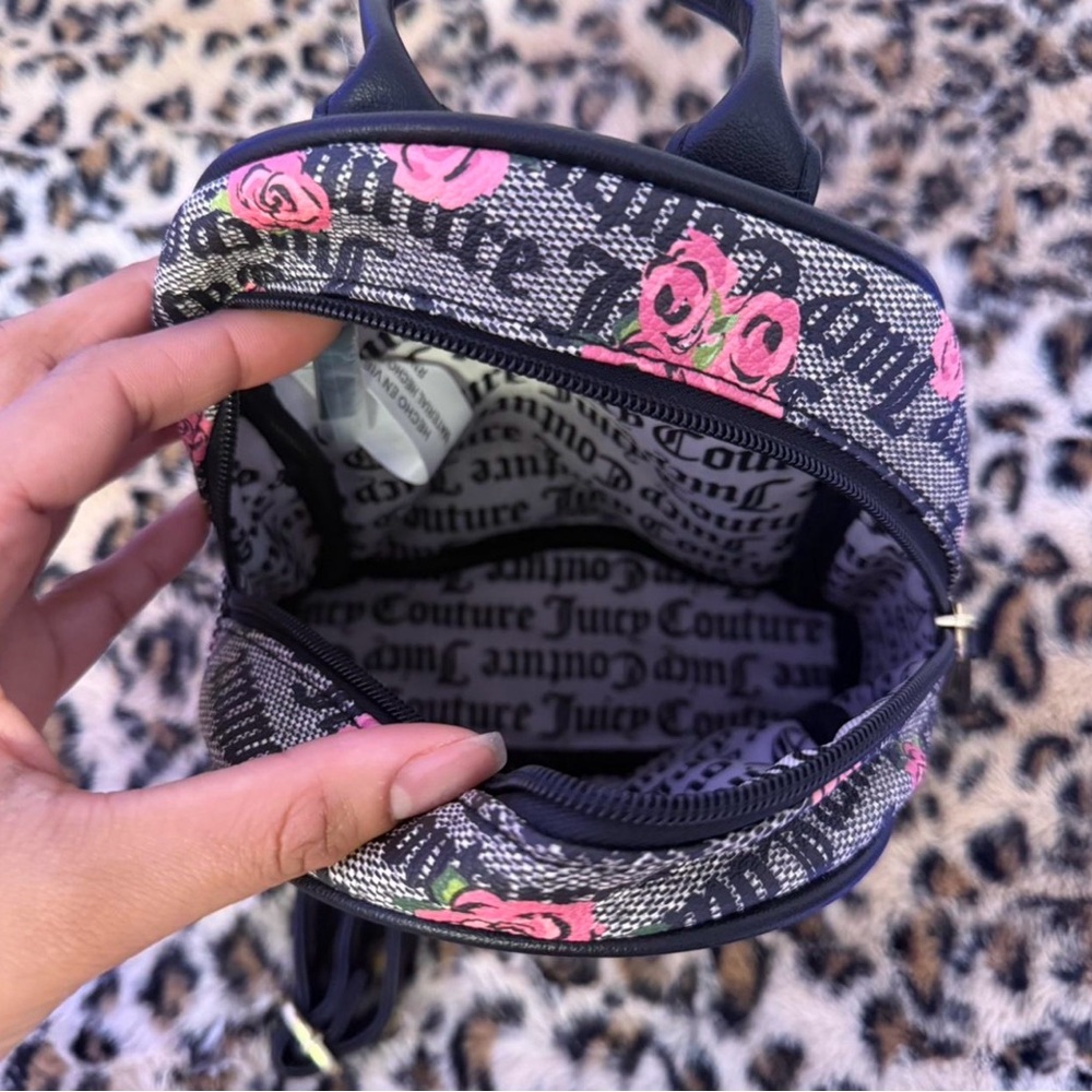 Juicy Couture Floral Black and Pink Backpack - Picture 2 of 3